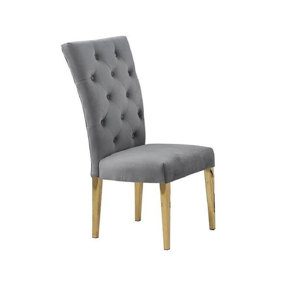 Modern Upholstered Dining Chair Set with Tufted Back - Multiple Colors