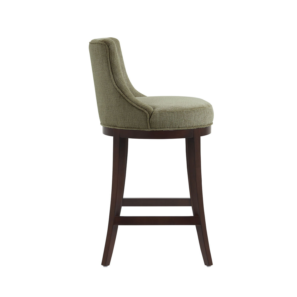 Bar Height Barstool with Backrest - Green, Light Brown, or Beige