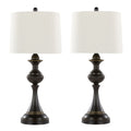Contemporary Table Lamp Set with Tiered Design - Black