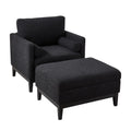 Farmhouse Upholstered Accent Chair With Ottoman