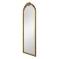 Gold Arched Floor Mirror with Wood Frame - Full Body