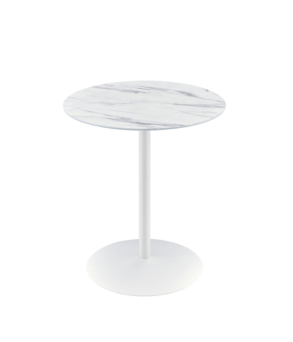 Marble Textured Top End Table - Circa Collection - White, Black, Gray