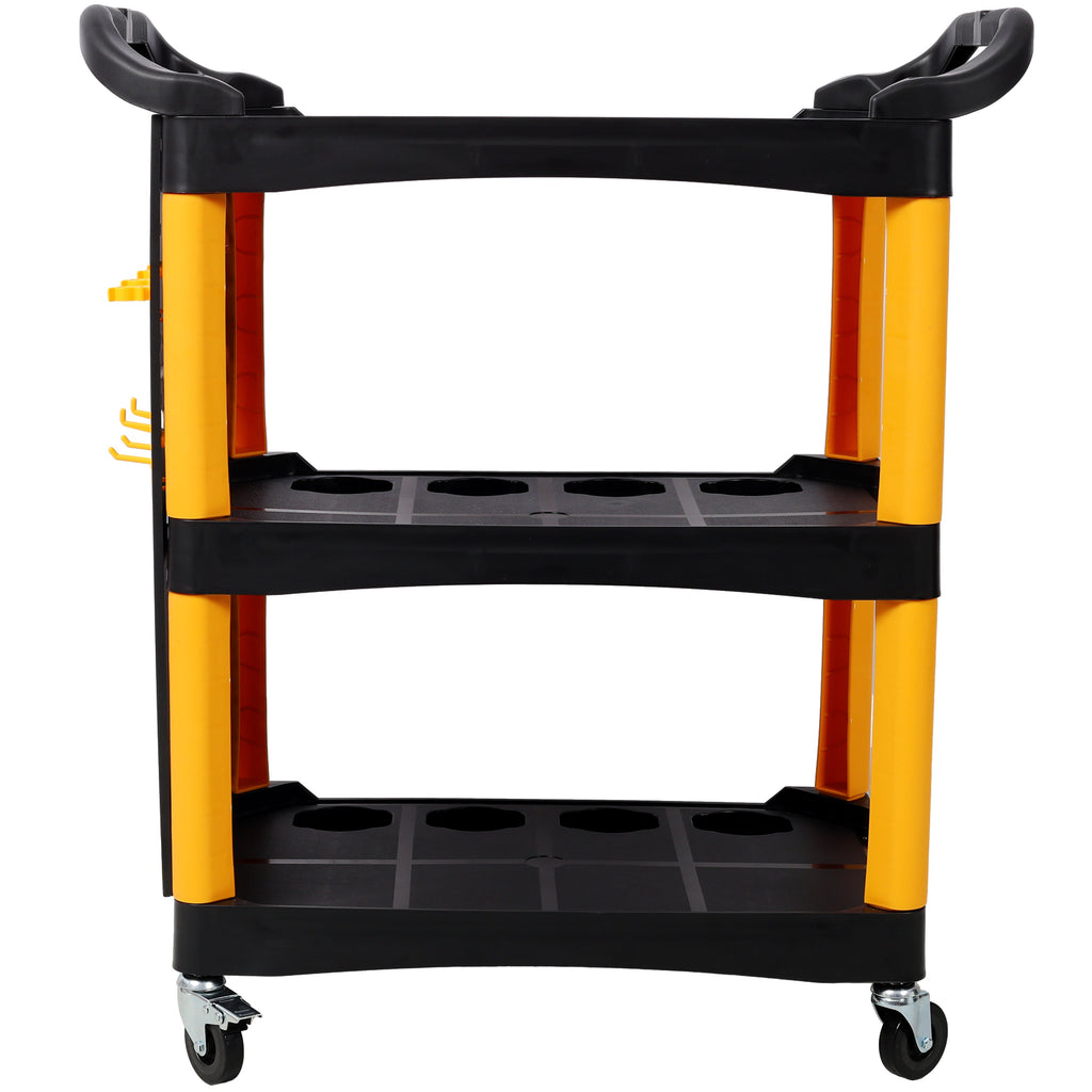 3 Tier Rolling Tool Cart with Wheels - Yellow & Black