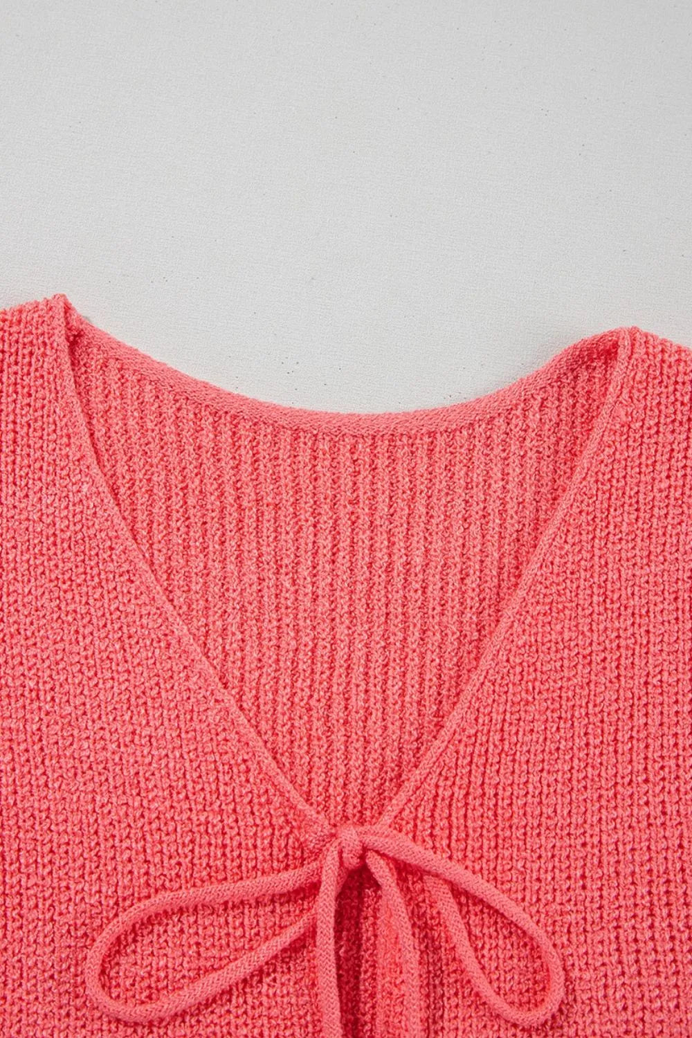 Double Tie V Neck Sweater Vest