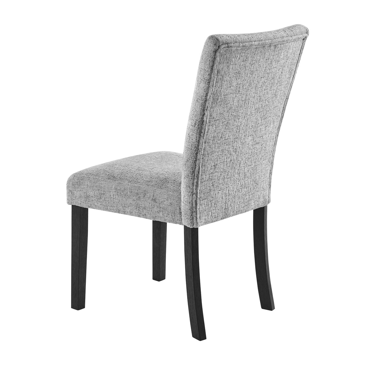 Gray Dining Chair Set with Solid Back - Fabric Upholstery