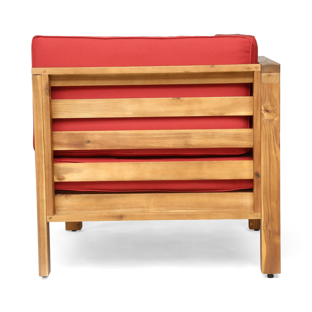 Oana 3 Piece Loveseat Set with Coffee Table - Acacia Wood Outdoor Seating