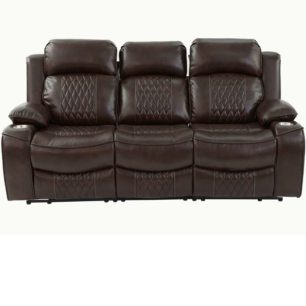 Power Motion Living Room Set with Adjustable Headrest & USB Port - Dark Brown or Dark Gray