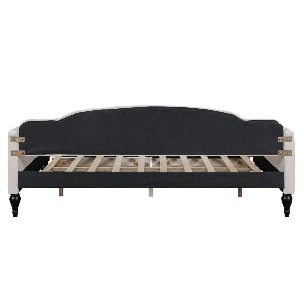 Upholstered Tufted Daybed with Storage Options - Beige
