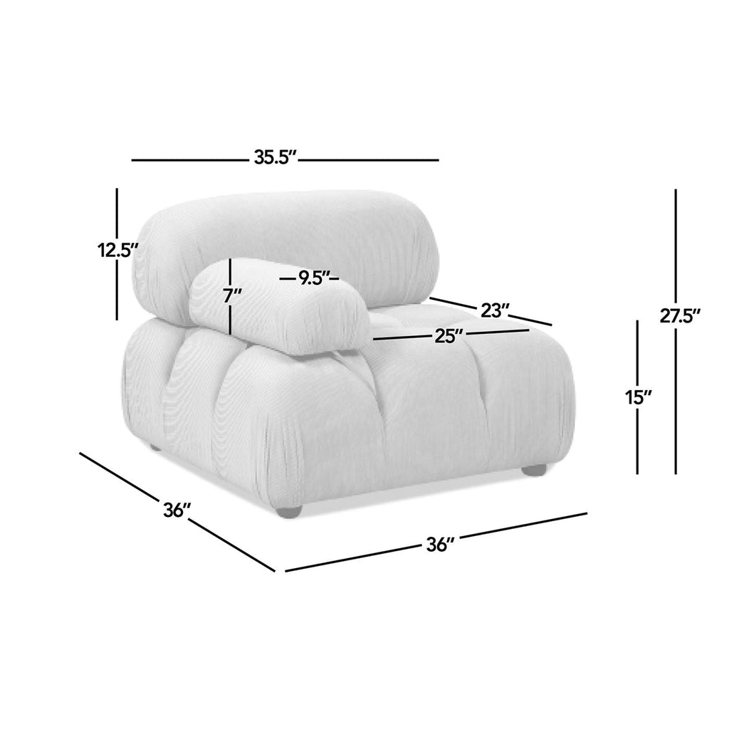 Bubble Modular Modern Lounge Arm Chair with Eucalyptus Frame - White, Green, or Orange