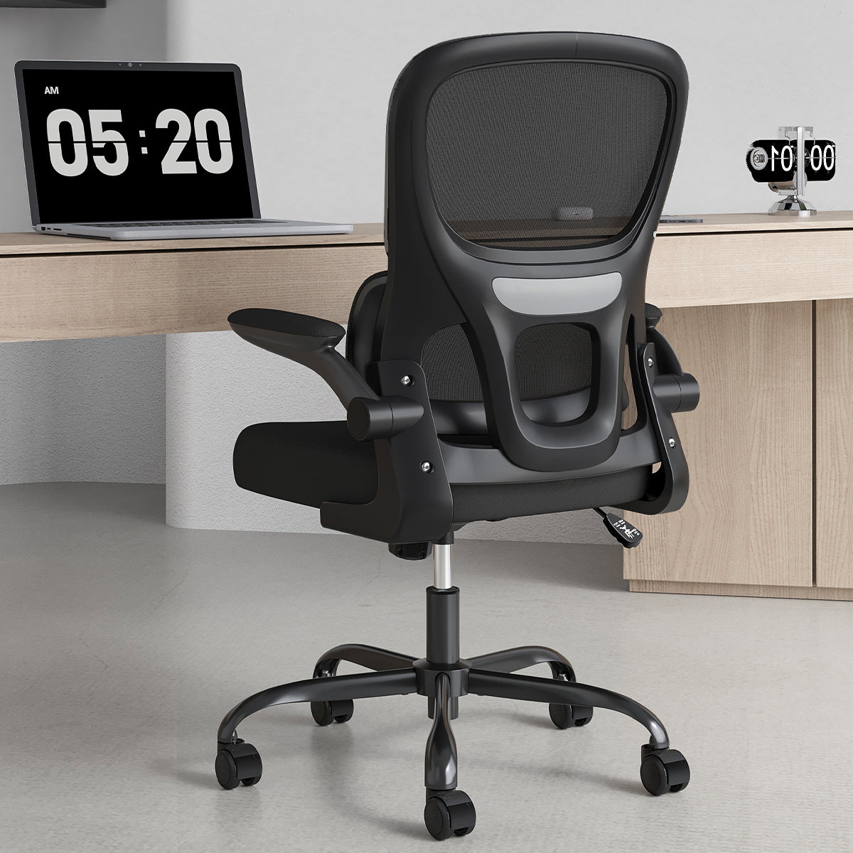 Ergonomic Mesh Office Chair with Lumbar Support - Black