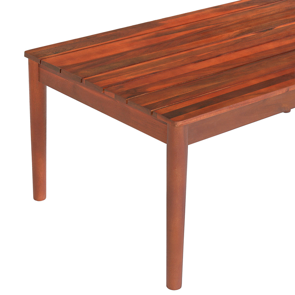 Acacia Wood Outdoor Coffee Table with Rustic Design - Natural