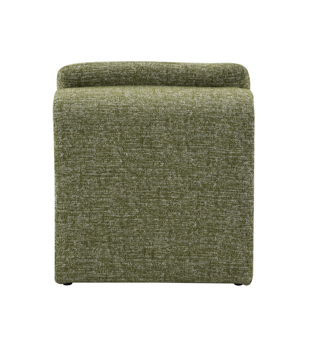 Curved Shape Accent Chair with Premium Fabric Upholstery - Beige or Green