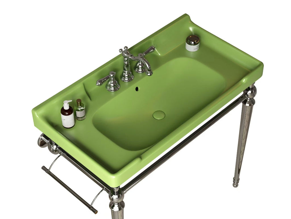 36" Bathroom Ceramic Basin with 3 Pre-Drilled Holes - Green or Black