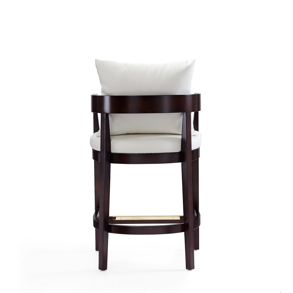 Mid-Century Modern Counter Stool with Upholstered Seat - Multiple Colors