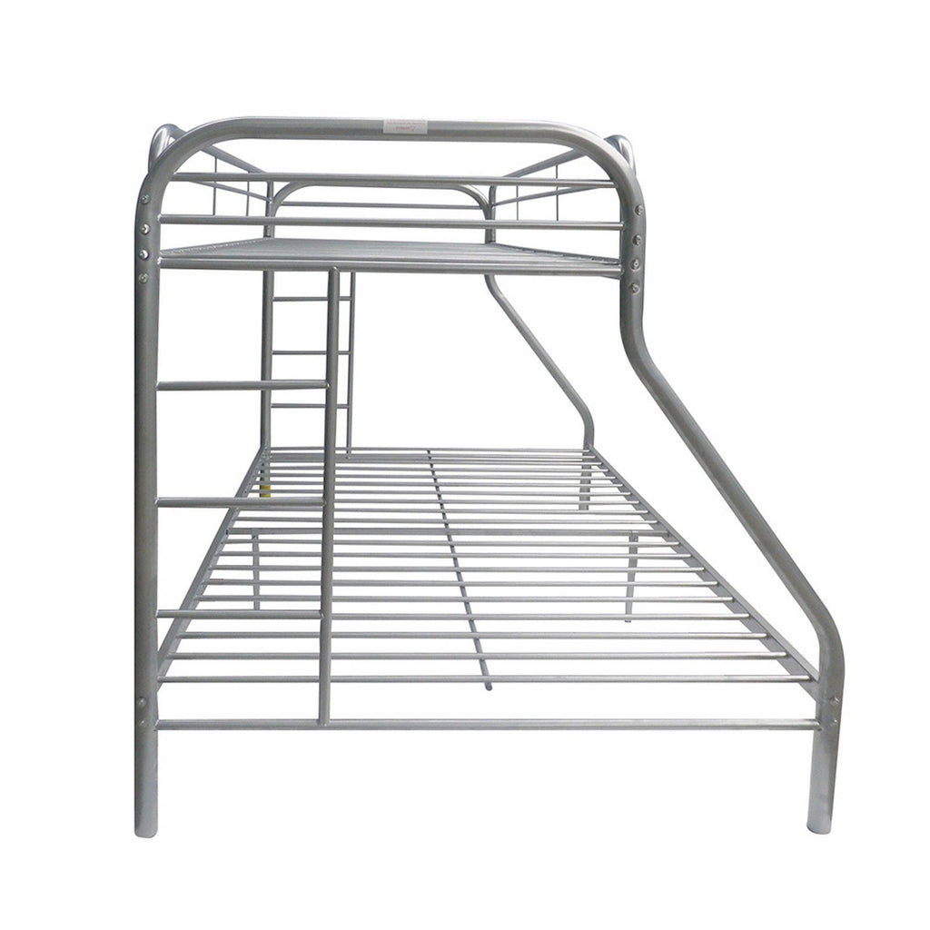 Twin / Full Bunk Bed with Guardrails - Silver