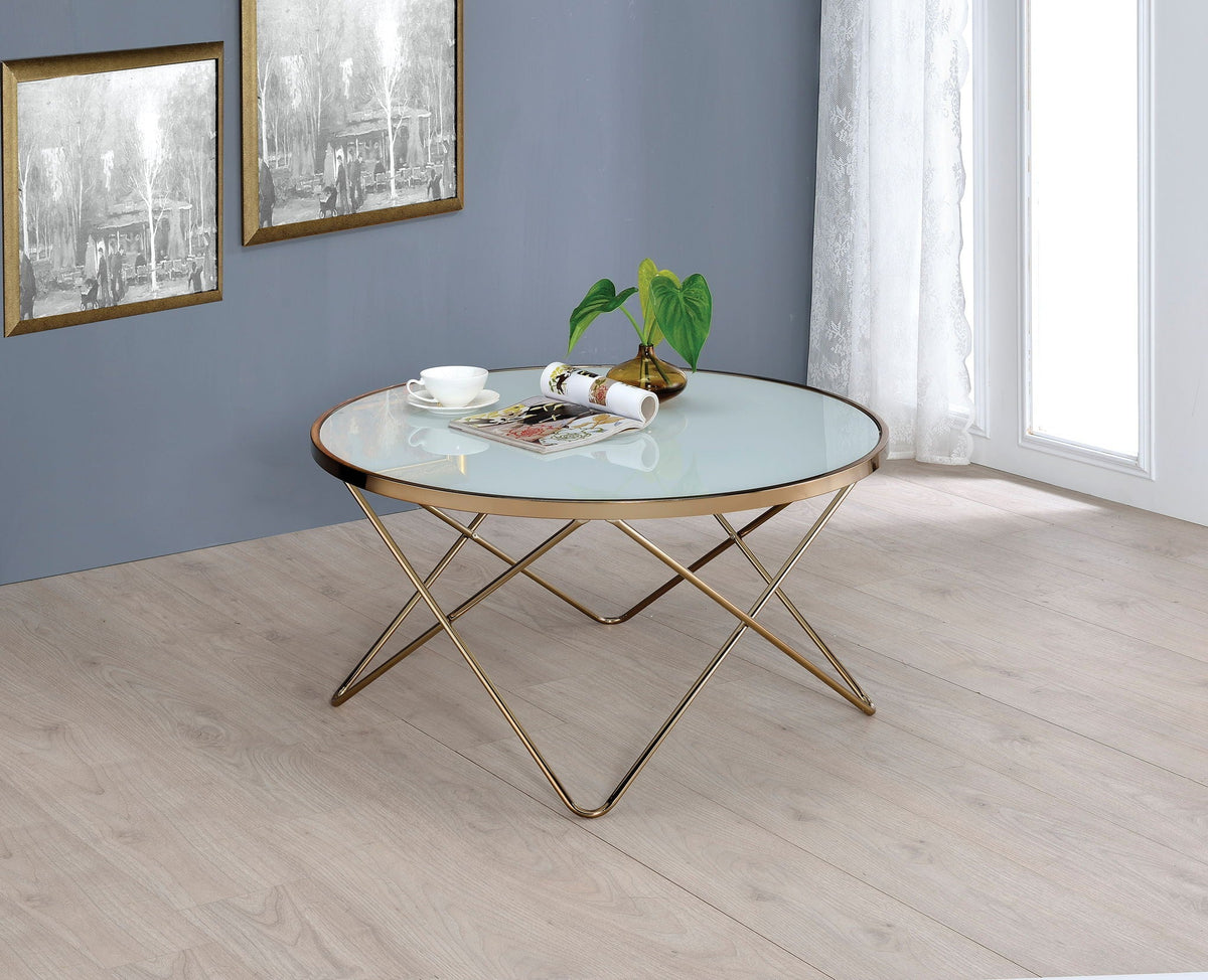 Valora Glass Coffee Table with Smoky Glass Top - Black or White