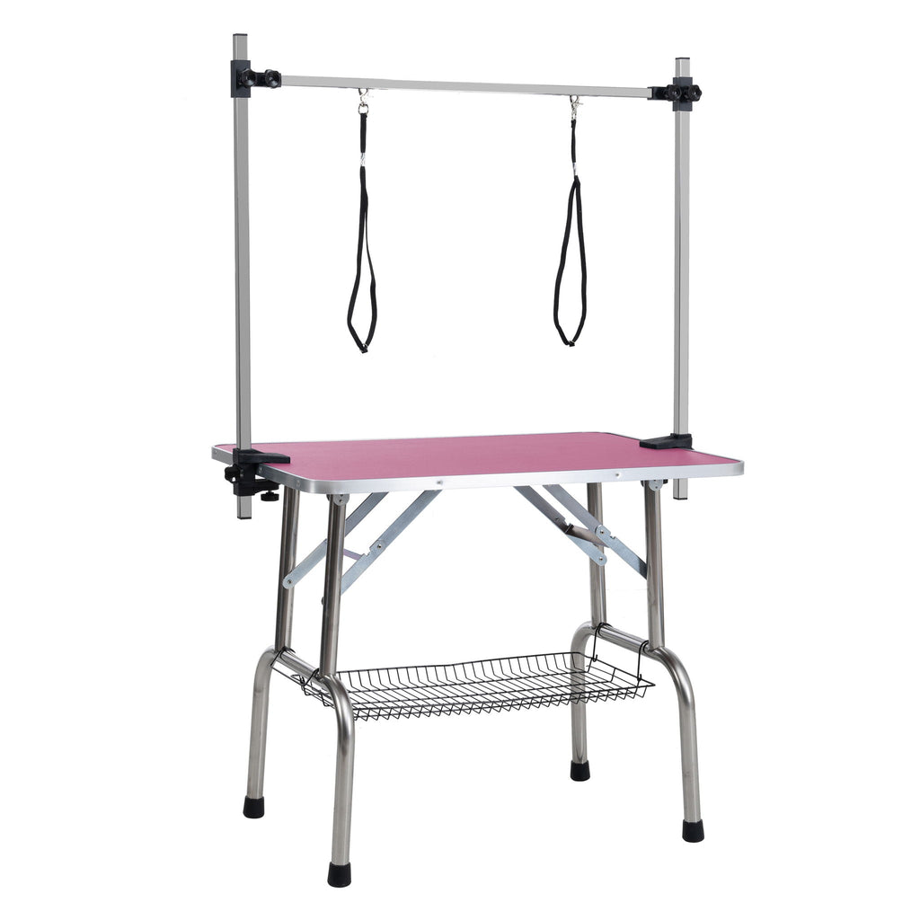 Folding Pet Grooming Table with Adjustable Arm - Multiple Colors