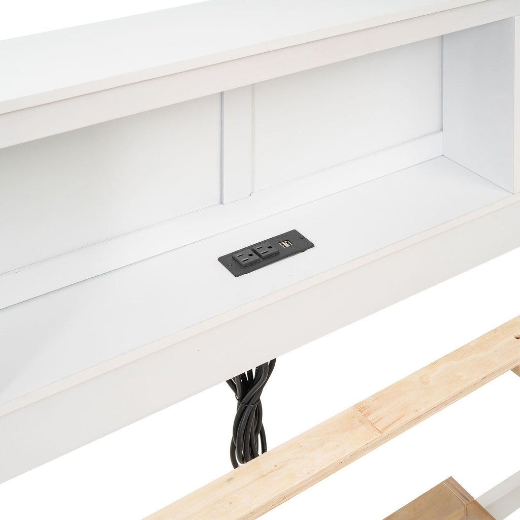 Platform Bed with Storage Headboard, USB, Trundle & 3 Drawers - Twin or Full