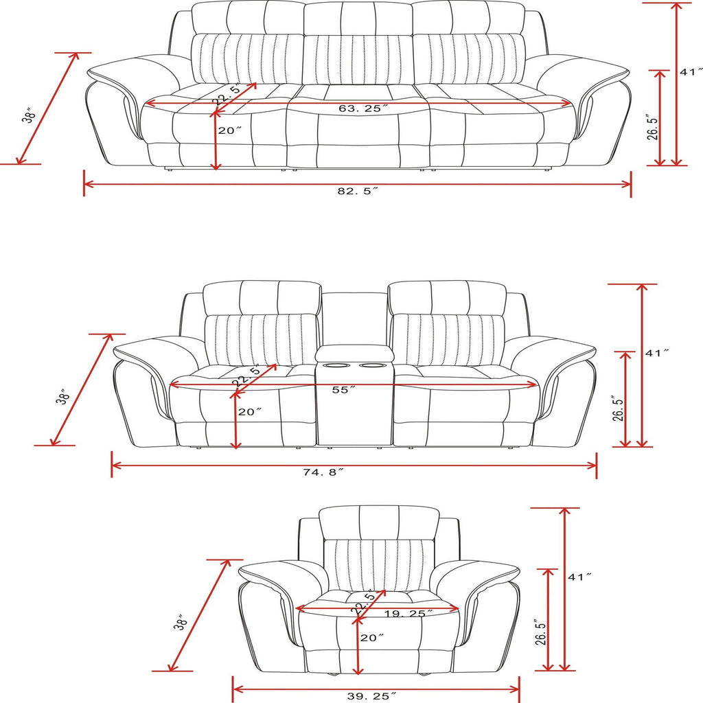 Steban Glider Recliner with Smooth Motion – Gray