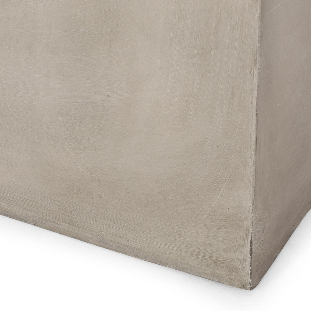 Square Lightweight Side Table with Travertine Finish - Gray or Beige
