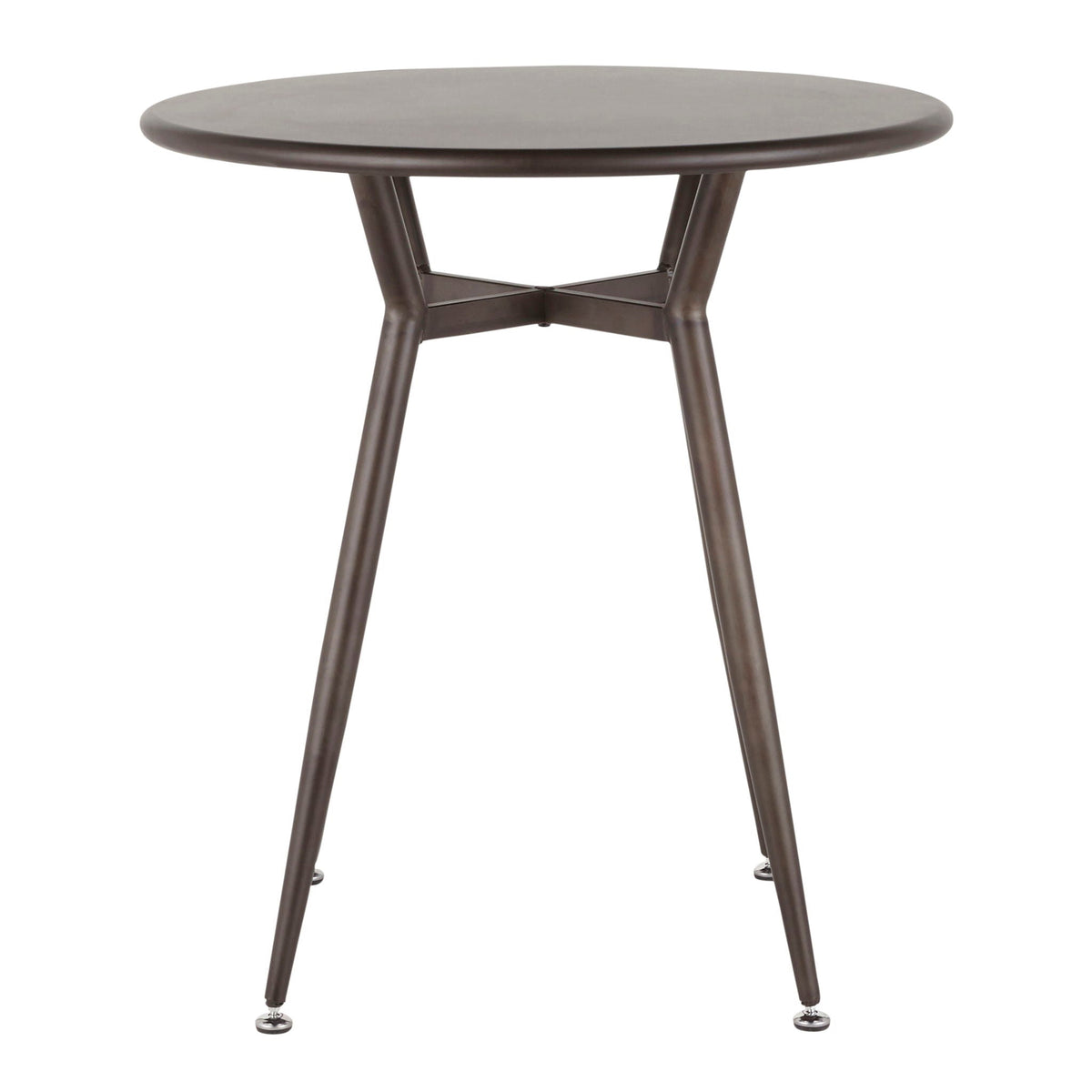 Industrial Round Dinette Table with Metal Legs - Antique