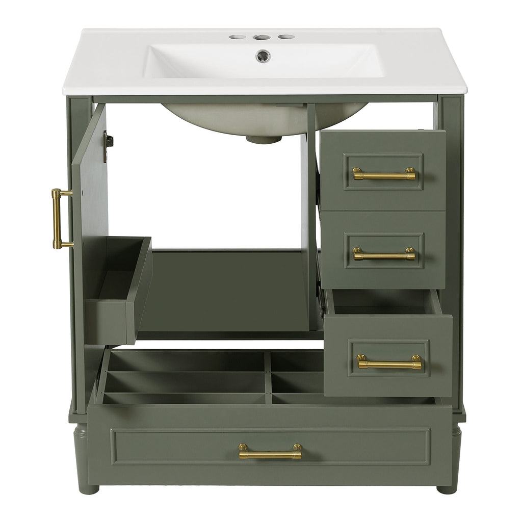 Traditional Bathroom Vanity Set with Soft Close Doors - Multiple Colors