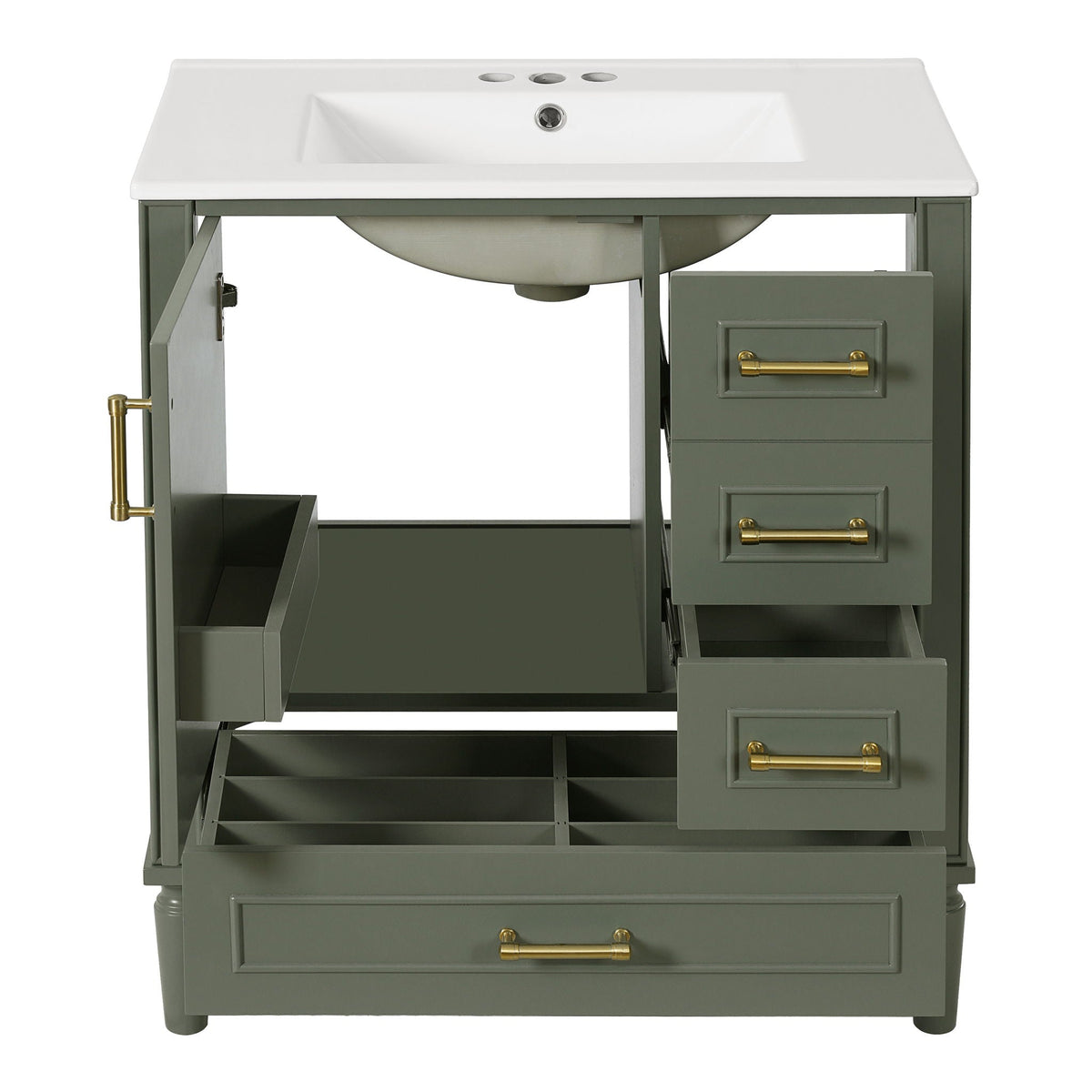 Traditional Bathroom Vanity Set with Soft Close Doors - Multiple Colors