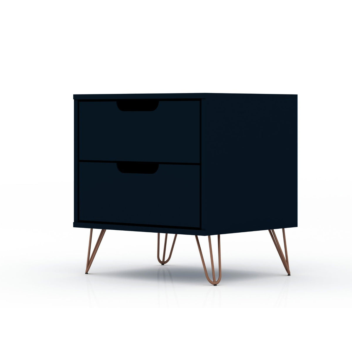 2 Drawer Nightstand with Durable Splayed Legs - Multiple Colors