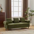 Modern 3-Seater Sofa with Plush Pillows - Green or Orange