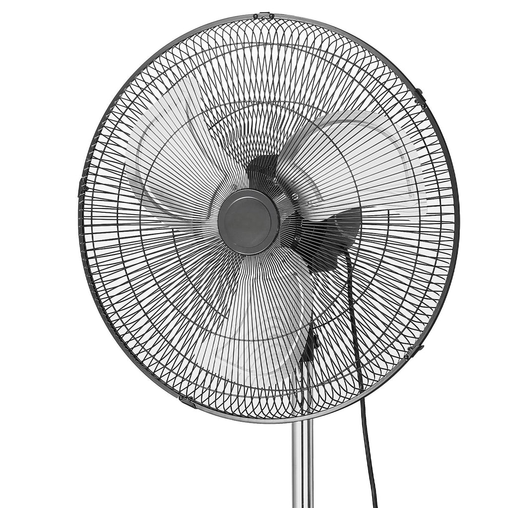 18" Industrial Pedestal Fan with Adjustable Height - Black