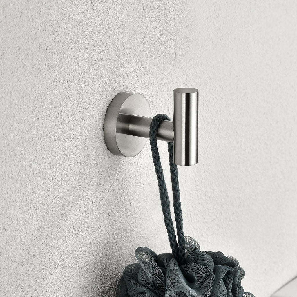 Brushed Nickel Bathroom Accessories Set with Stainless Steel Construction - 6-Piece