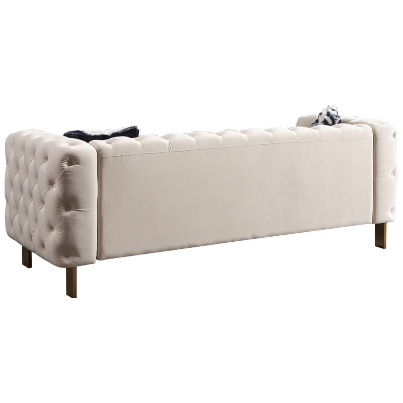 Modern Tufted Living Room Sofa with Button Detail - 84.25" Wide, Multiple Colors