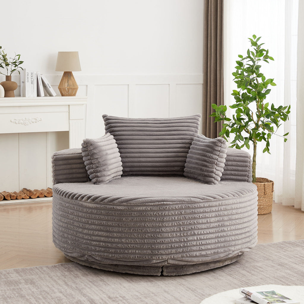 Swivel Sleeper Chair with Supportive Pillow and 360° Base - Multiple Colors