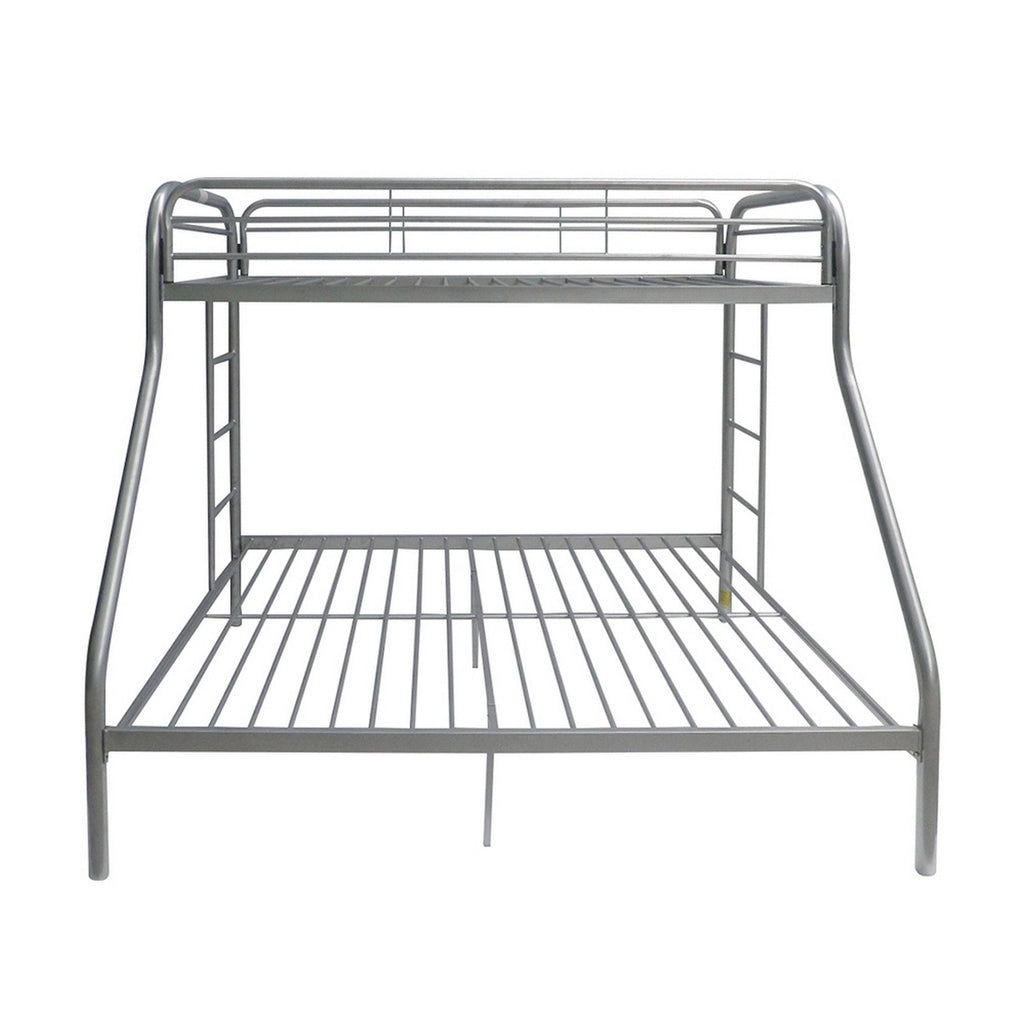 Twin / Full Bunk Bed with Guardrails - Silver