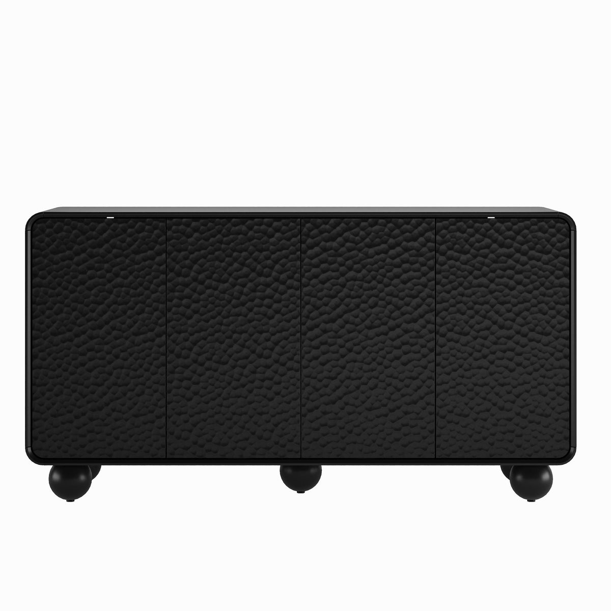 59" Sideboard Buffet Cabinet with Ample Storage - MDF, Modern Curved Design