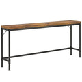Extra Long Console Table with Industrial Bar-Height - Brown / Black