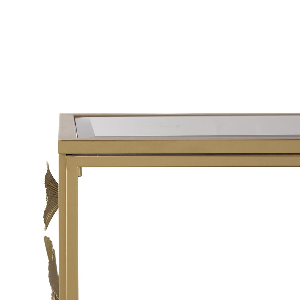 Modern Console Table With Mirrored Glass Top