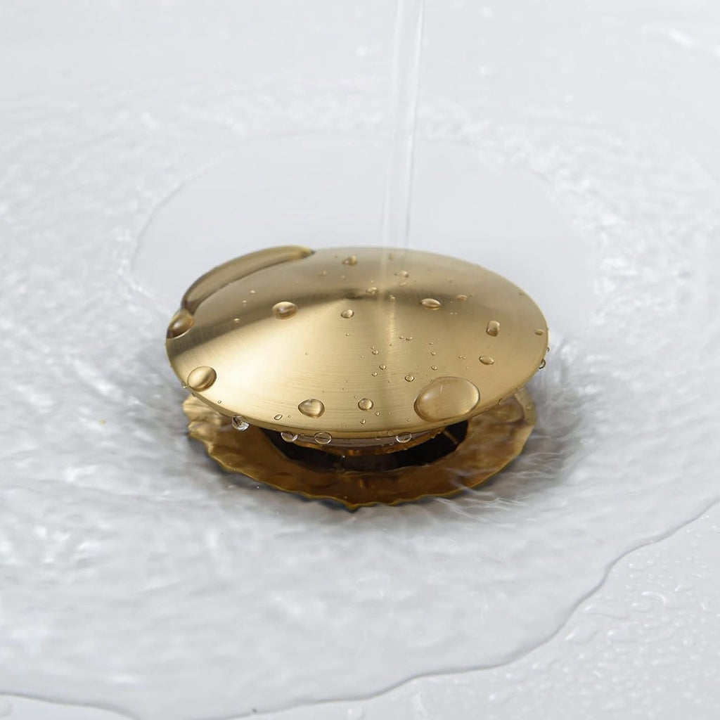 304 Stainless Steel Bathroom Sink Drain with Pop-Up Design - Silver