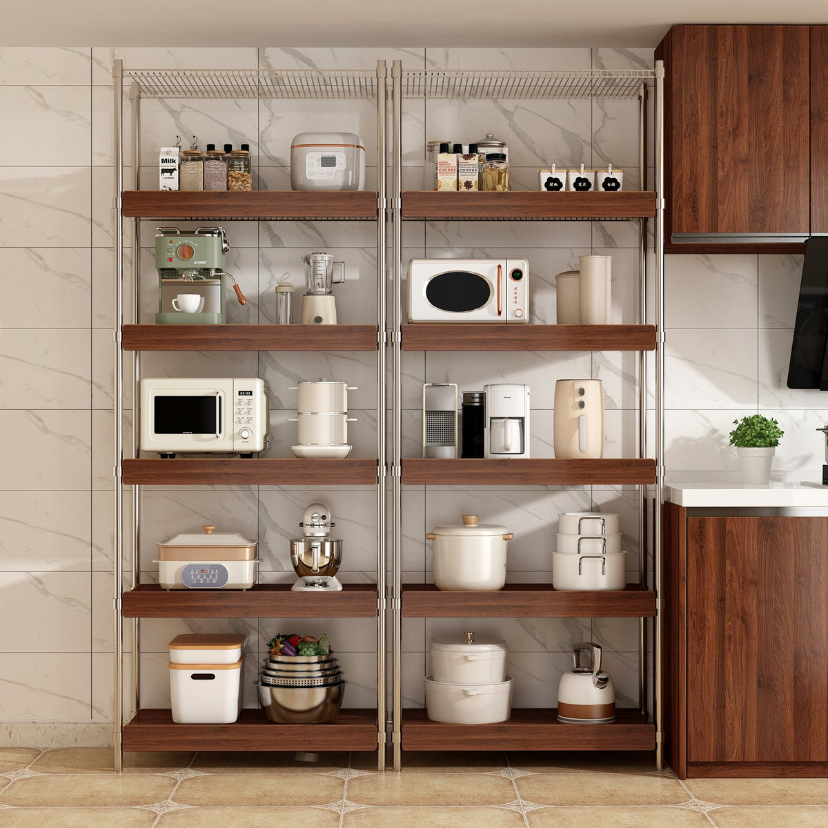 30" x 16" Heavy Duty MDF Shelf Liners with Tool-Free Installation - Walnut