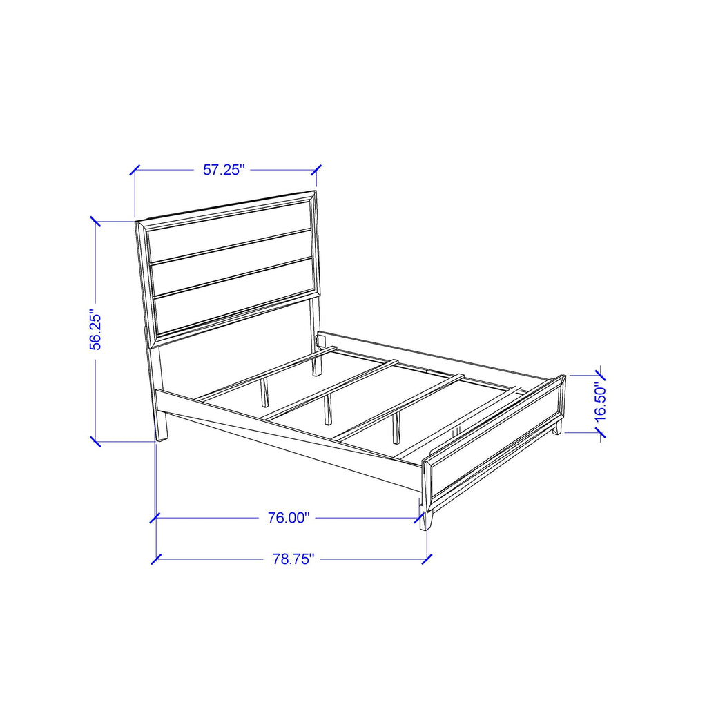 Mirage Panel Bed with Contemporary Headboard - Available in Dark Gray or White