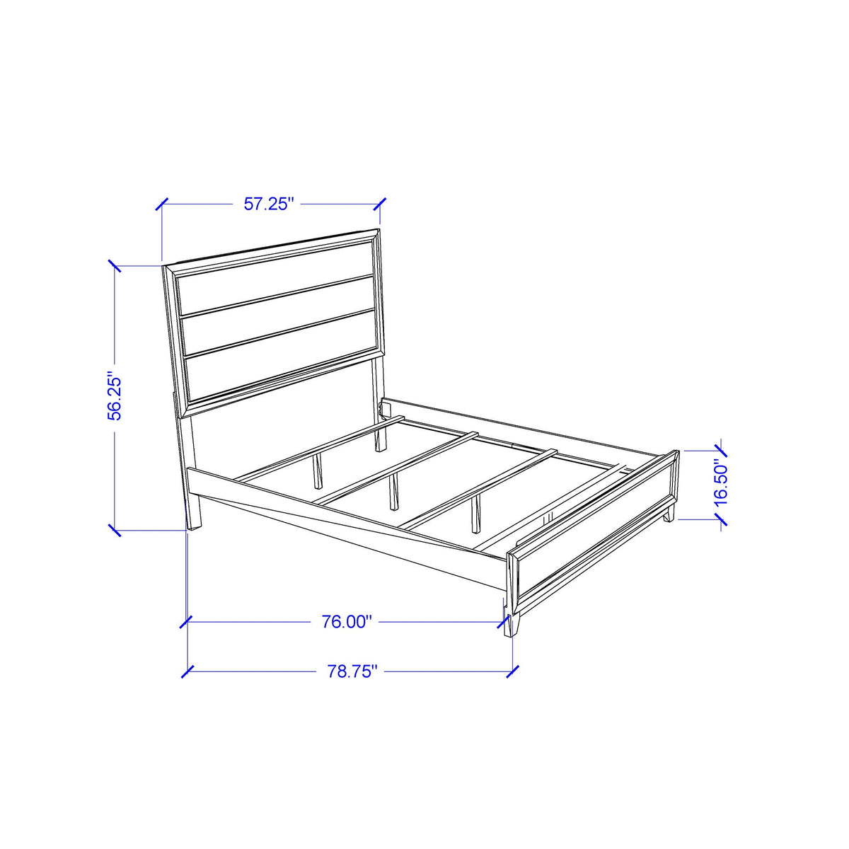 Mirage Panel Bed with Contemporary Headboard - Available in Dark Gray or White