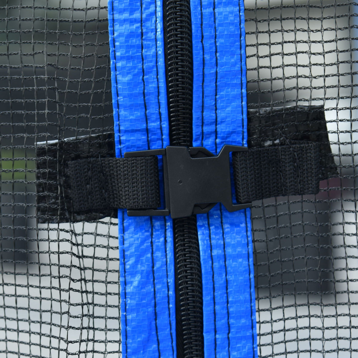 14Ft Trampoline with Basketball Hoop and Ladder - Blue