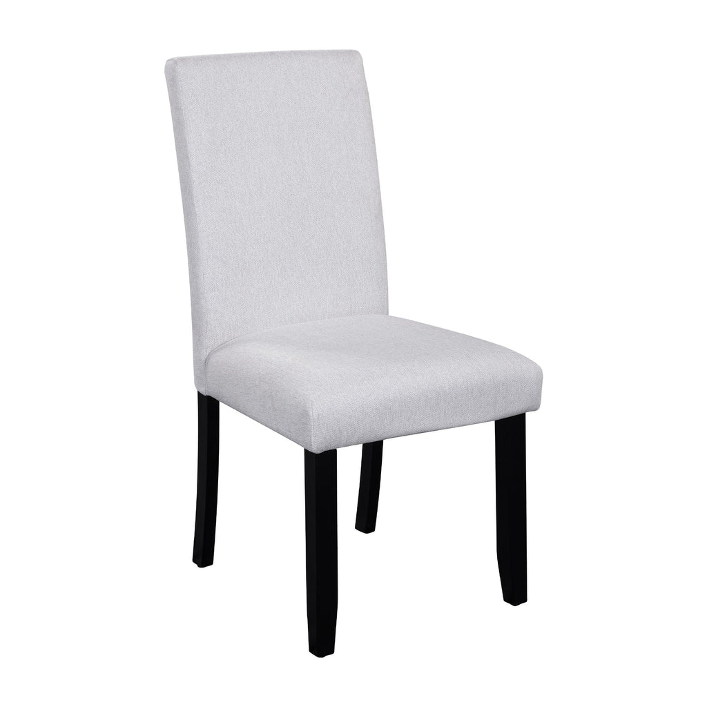 5 Piece Round Dining Table Set with Upholstered Chairs - Black or White