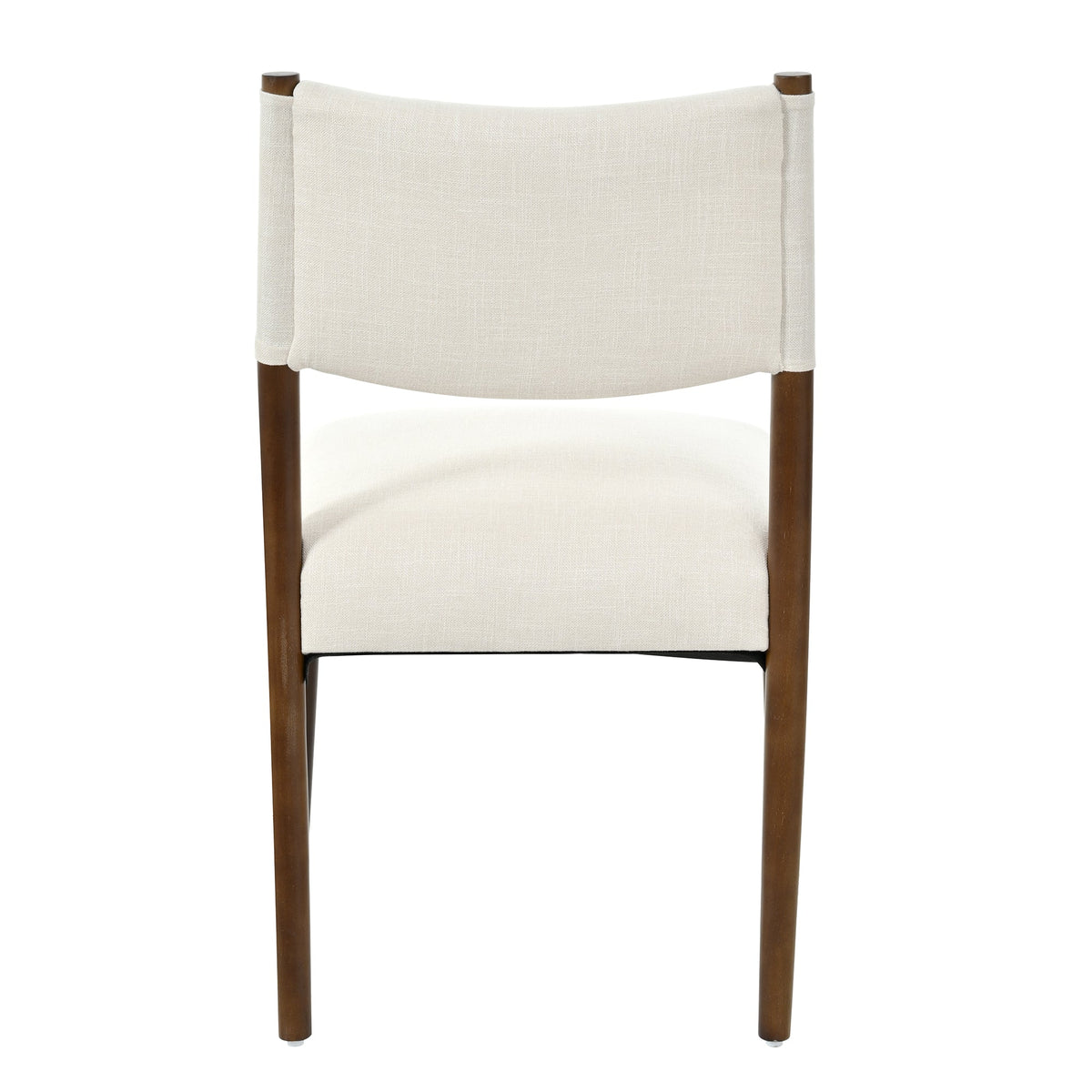 Modern Dining Chair with Thick Seat Cushion and Solid Wood Legs - Walnut, Set of 2