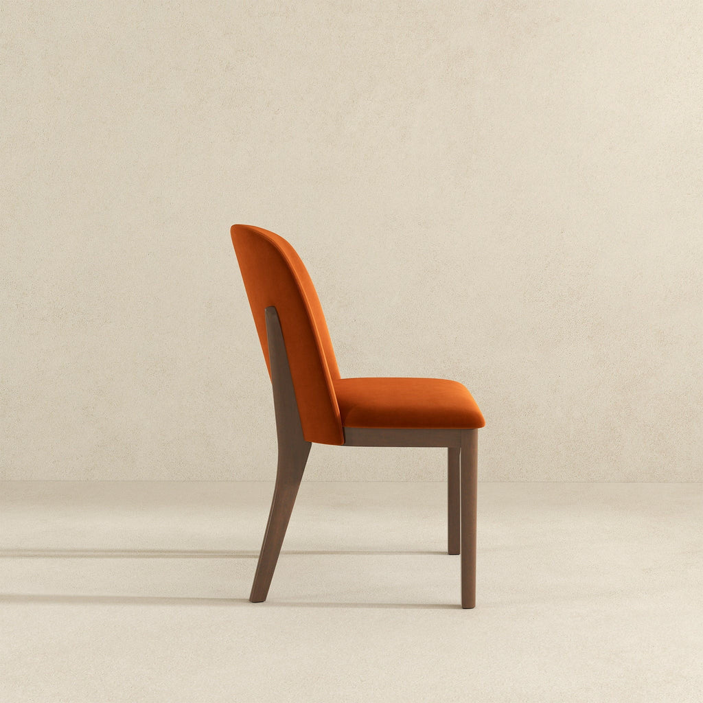 Comfort Dining Chair Set of 2 with Solid Wood Legs - Beige, Orange, Blue, Green