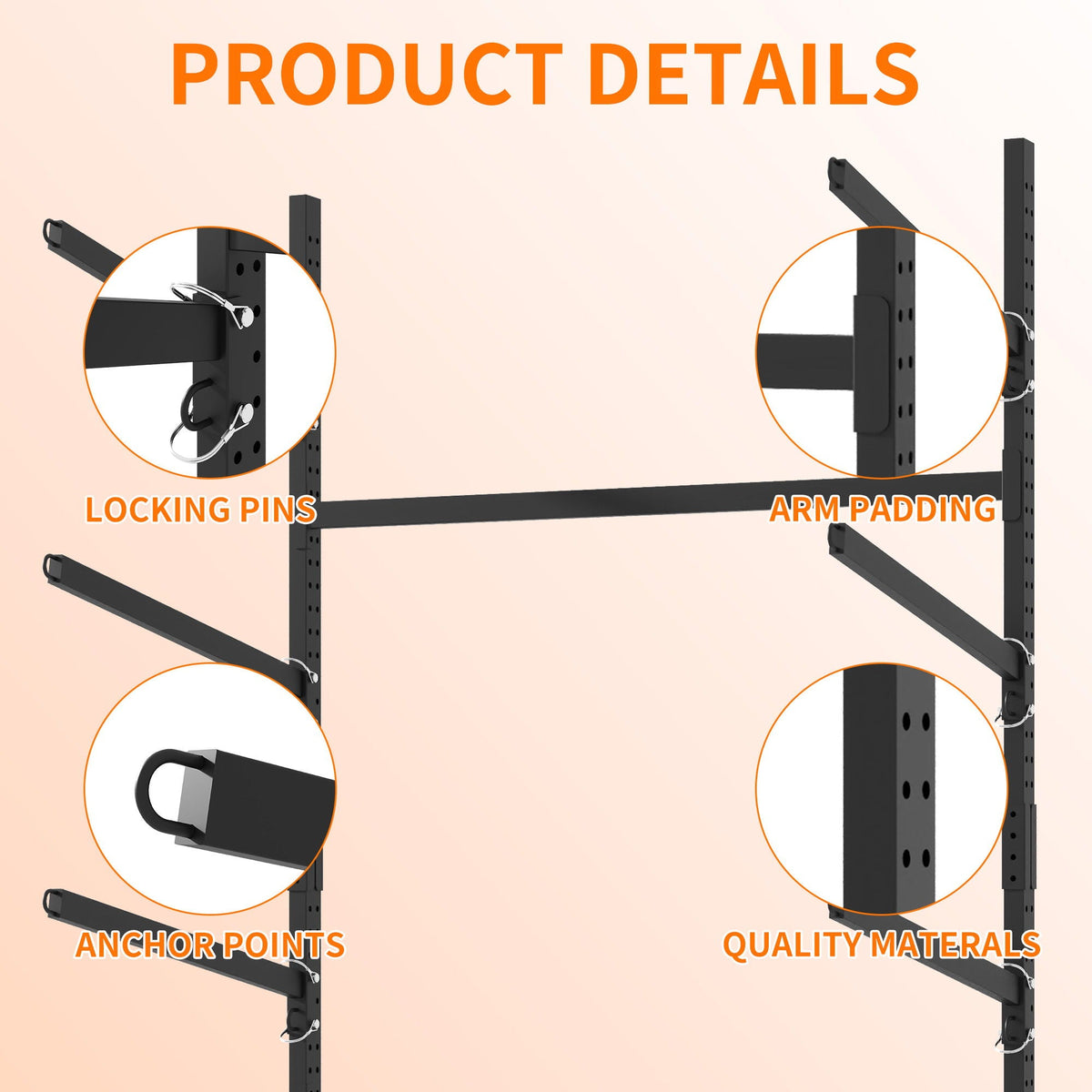 Freestanding Kayak Storage Rack with Lockable Wheels - Black