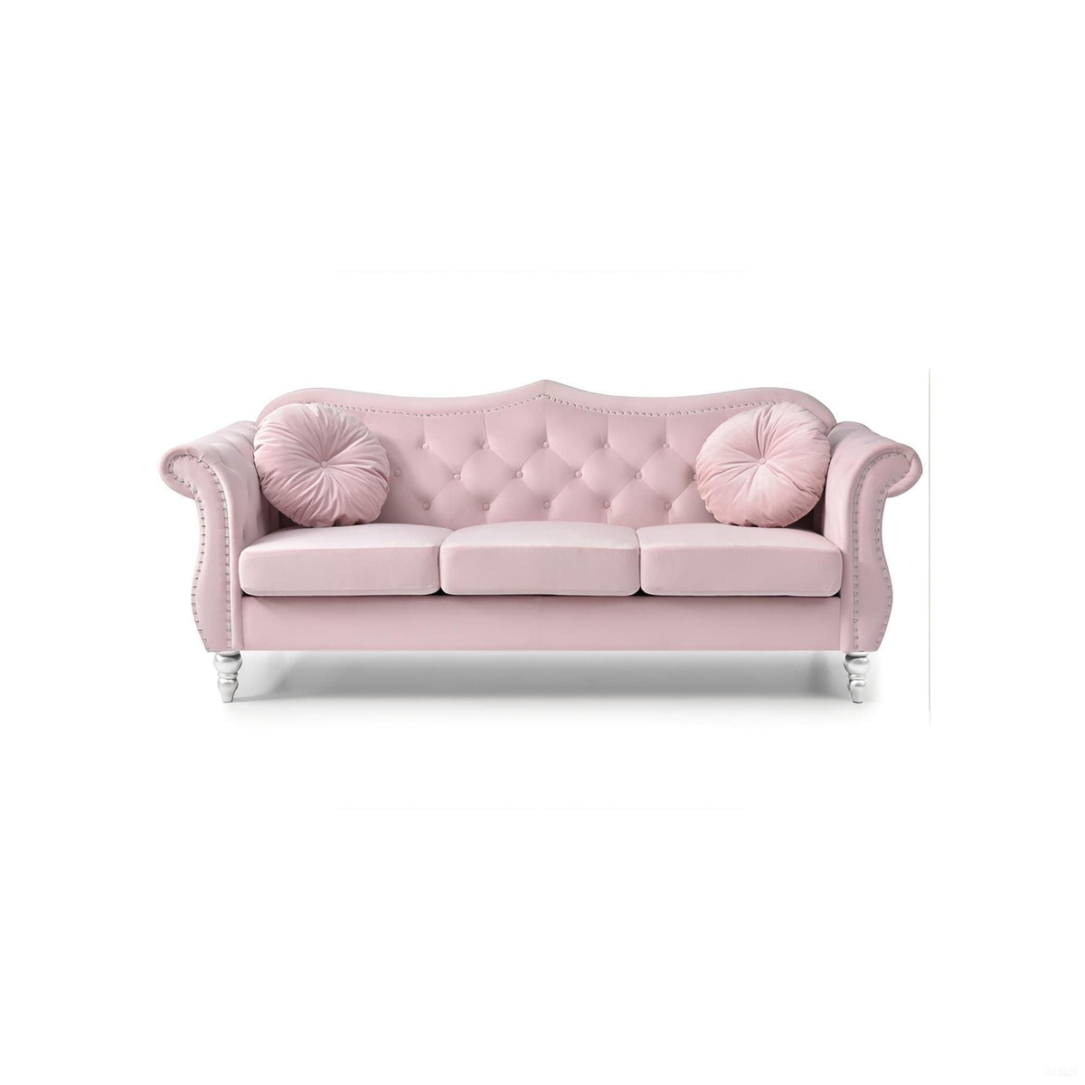 Hollywood Sofa with Tufted Back and Nailhead Trim - Multiple Colors