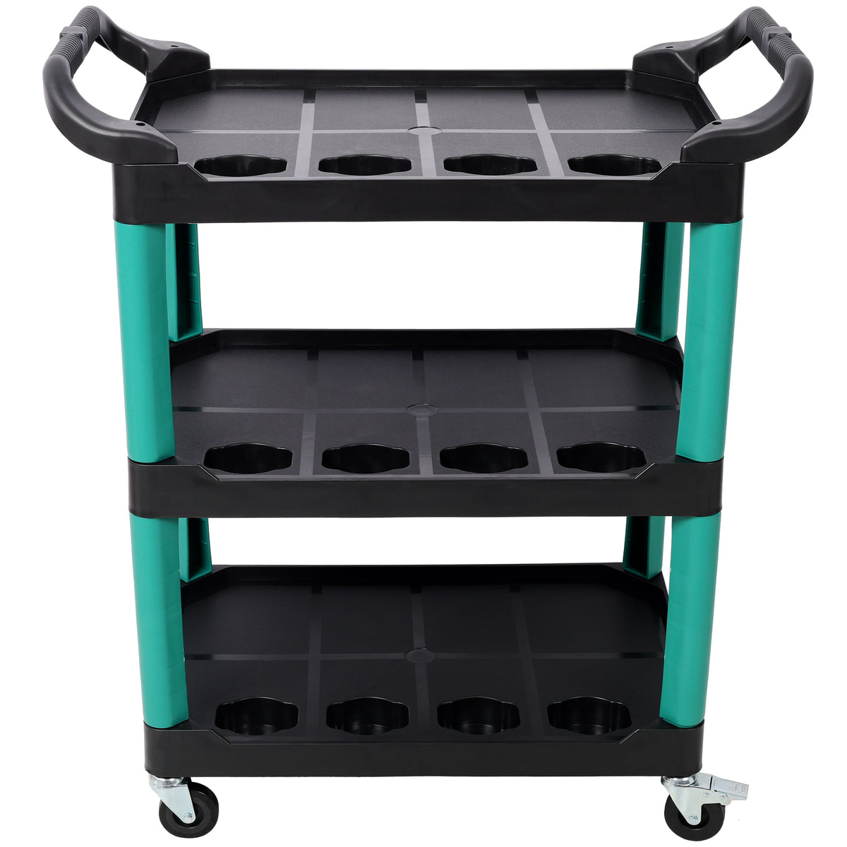 3 Tier Rolling Auto Detail Cart with Wheels - Durable Plastic Organizer