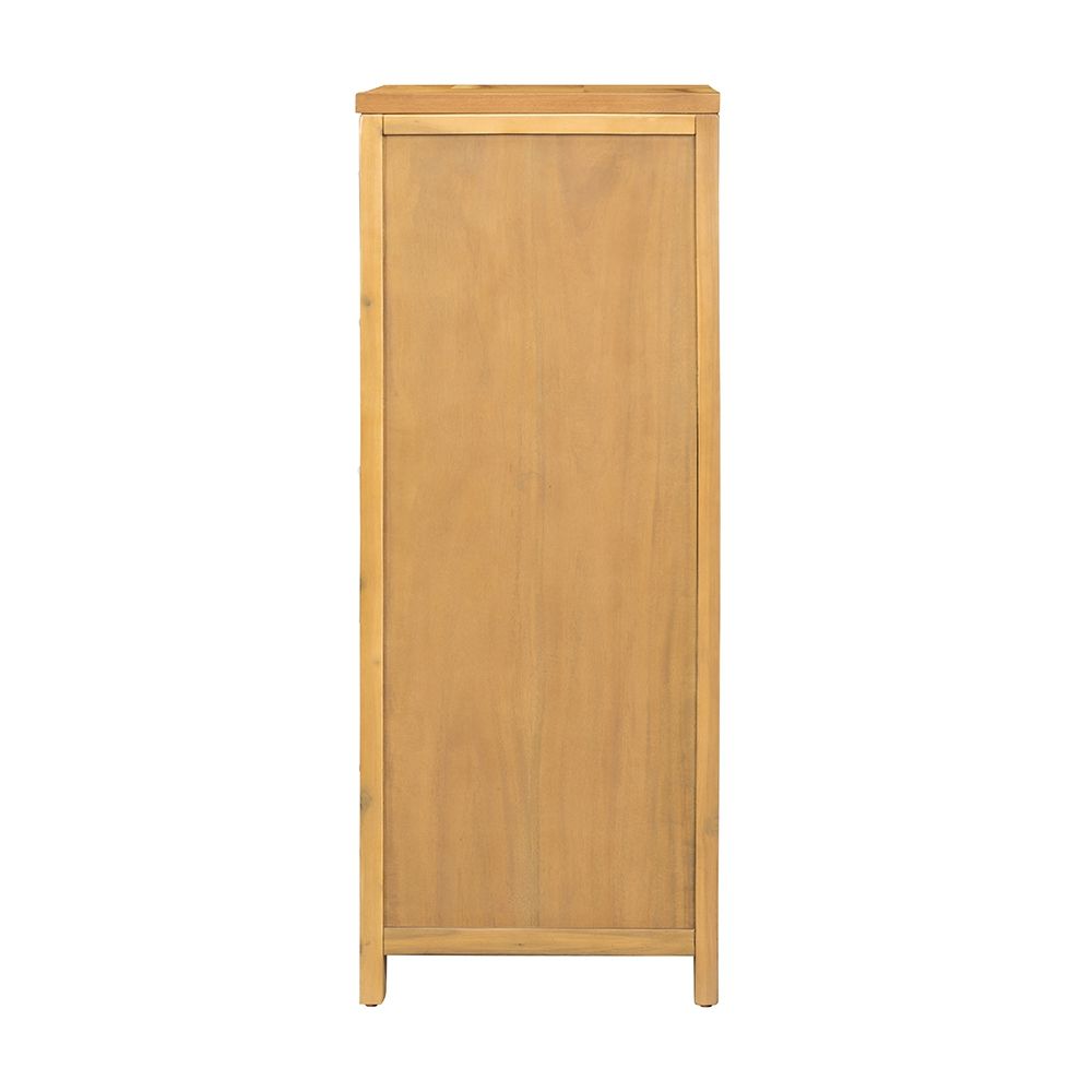 Natural Wood 5 Drawer Dresser with Ample Storage - Brown