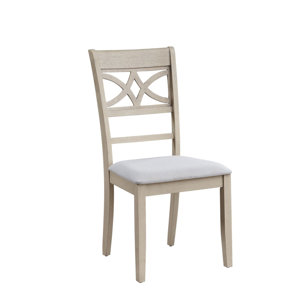 7 Piece Dining Room Set with Cross Back Chairs - Antique White & Light Oak